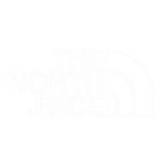 The North Face logo white text half-dome black background adventure gear