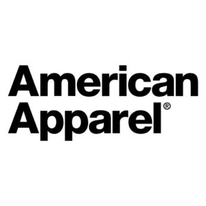 A black background featuring the American Apparel logo in bold lettering