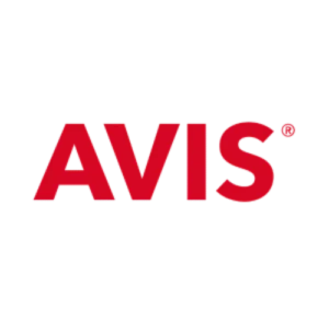 Avis red logo on black background