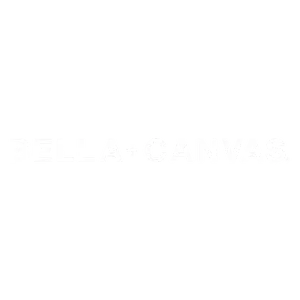 White text "BELLA + CANVAS" on a solid black background. The font is bold and modern, creating a sleek and minimalist tone.