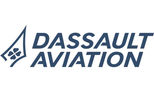 Dassault Aviation logo with stylized bird symbolizing aerospace innovation.