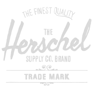 Herschel Supply Co logo white text vintage script on black background