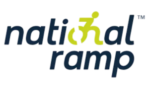 National Ramp logo featuring a stylized ramp design, symbolizing accessibility and inclusivity.