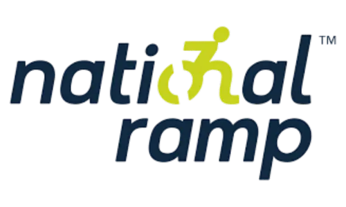 National Ramp logo featuring a stylized ramp design, symbolizing accessibility and inclusivity.