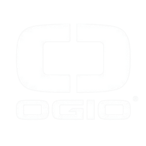 White OGIO logo with stylized O on black background, modern design