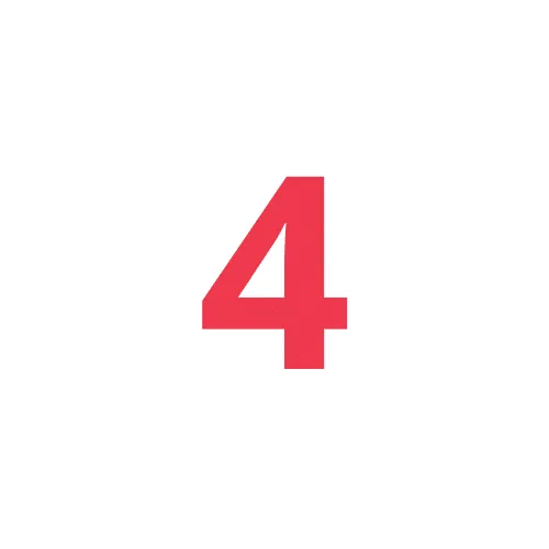 Circular logo with number four highlighted in red, symbolizing importance and leadership.
