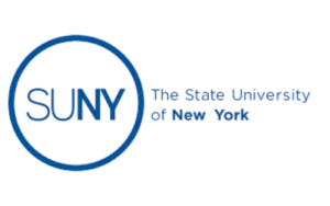 State University of New York logo with bold name and distinctive emblem.