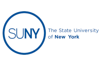 State University of New York logo with bold name and distinctive emblem.