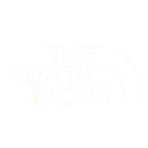The North Face white logo on black background outdoorsy brand