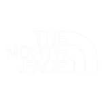 The North Face logo with white text and half-dome graphic on black background