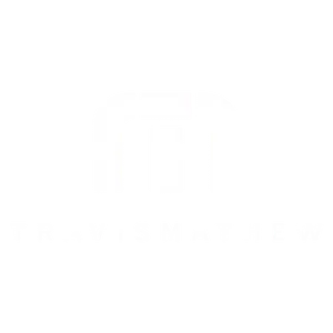 TRAVISMATHEW logo white TM on black background sleek modern design